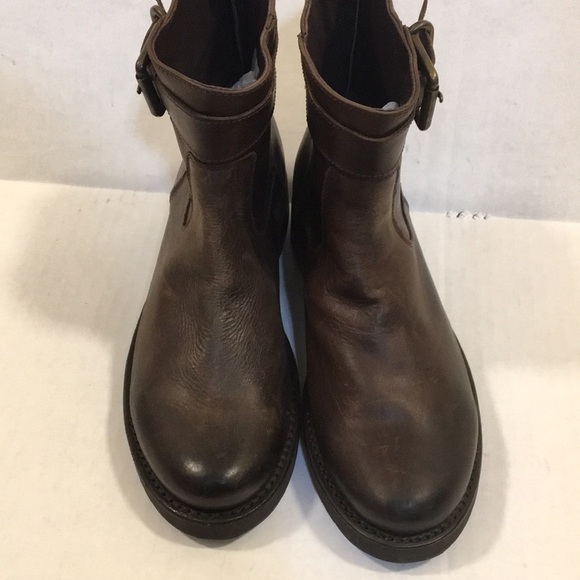 NWT Frye Pippa Leather Ankle Brown Boots - Picture 3 of 13